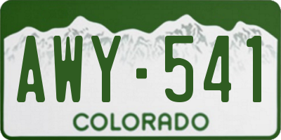 CO license plate AWY541