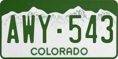 CO license plate AWY543