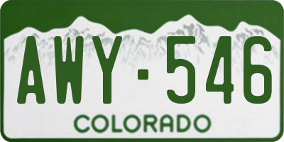 CO license plate AWY546