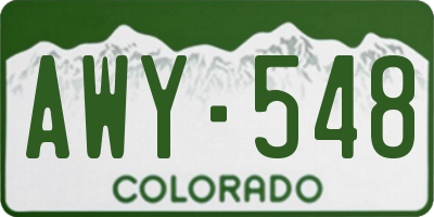 CO license plate AWY548