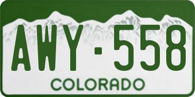 CO license plate AWY558