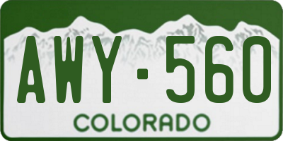 CO license plate AWY560