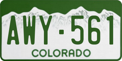 CO license plate AWY561