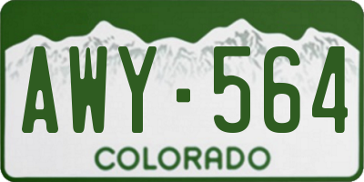CO license plate AWY564