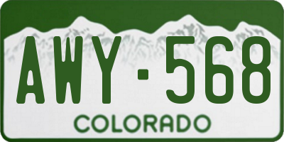CO license plate AWY568