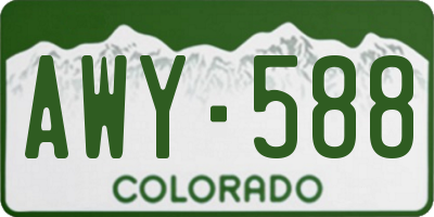 CO license plate AWY588