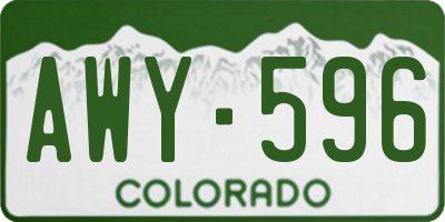 CO license plate AWY596