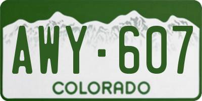 CO license plate AWY607