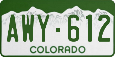 CO license plate AWY612