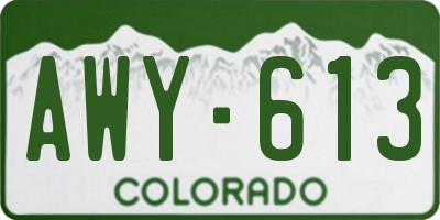 CO license plate AWY613