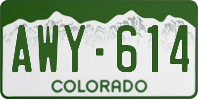 CO license plate AWY614