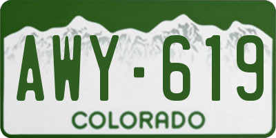 CO license plate AWY619