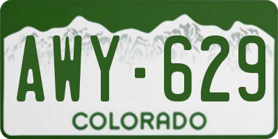 CO license plate AWY629