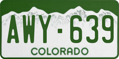CO license plate AWY639
