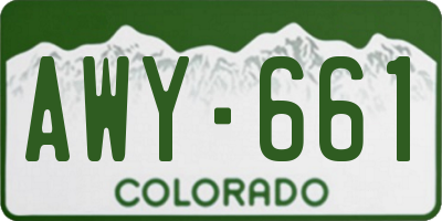 CO license plate AWY661