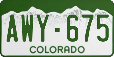 CO license plate AWY675
