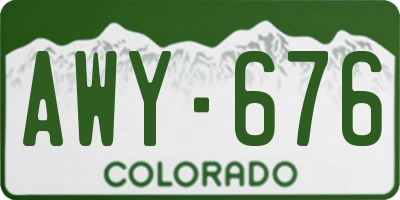 CO license plate AWY676