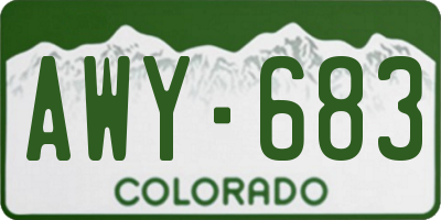 CO license plate AWY683