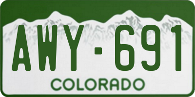 CO license plate AWY691