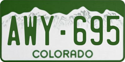 CO license plate AWY695