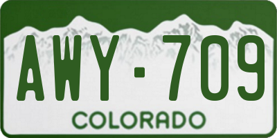 CO license plate AWY709