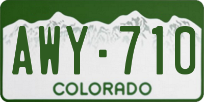 CO license plate AWY710