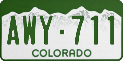 CO license plate AWY711