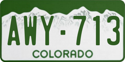 CO license plate AWY713
