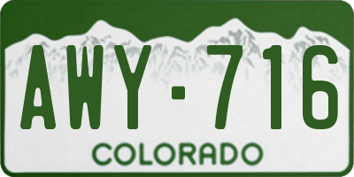 CO license plate AWY716