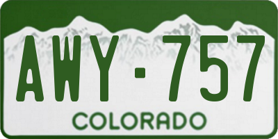 CO license plate AWY757