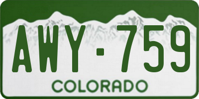 CO license plate AWY759