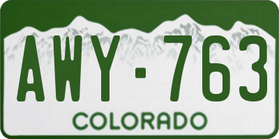 CO license plate AWY763