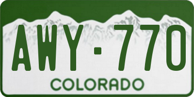 CO license plate AWY770