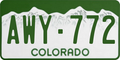 CO license plate AWY772