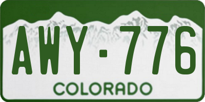 CO license plate AWY776