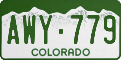 CO license plate AWY779