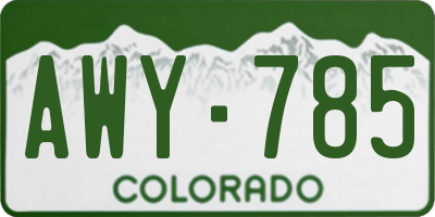 CO license plate AWY785