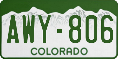 CO license plate AWY806