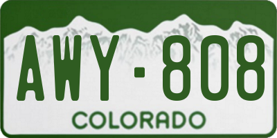 CO license plate AWY808