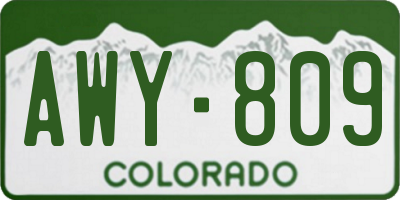 CO license plate AWY809