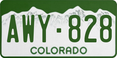 CO license plate AWY828