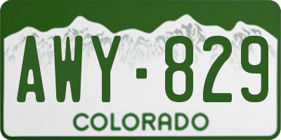CO license plate AWY829