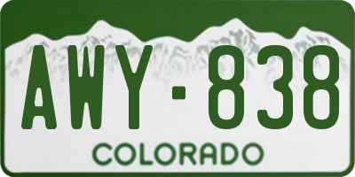 CO license plate AWY838