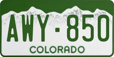 CO license plate AWY850