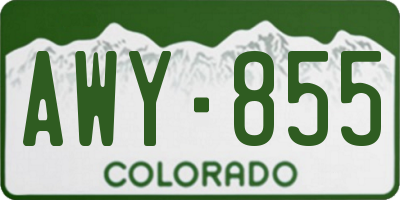 CO license plate AWY855