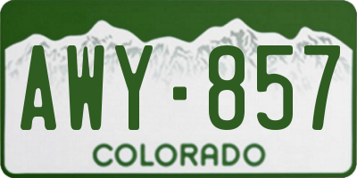 CO license plate AWY857