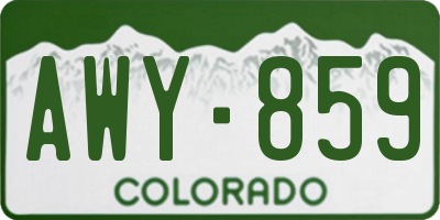 CO license plate AWY859