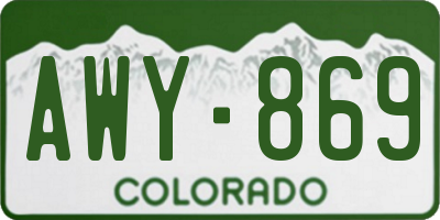 CO license plate AWY869