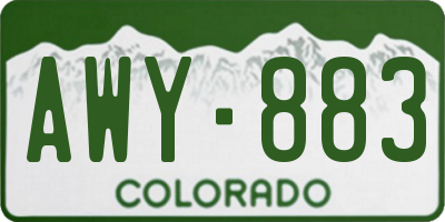 CO license plate AWY883