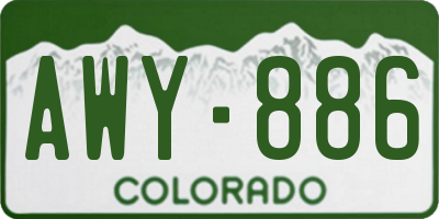 CO license plate AWY886